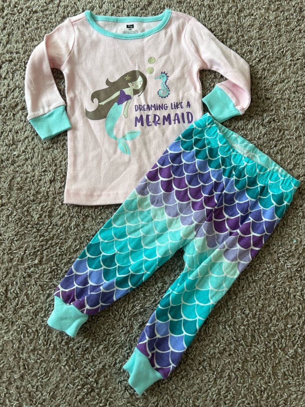 Mermaid Pajama Set for Toddler (18 Month Size)